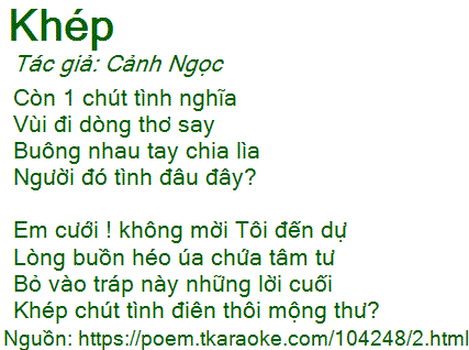 Bài Thơ Khép