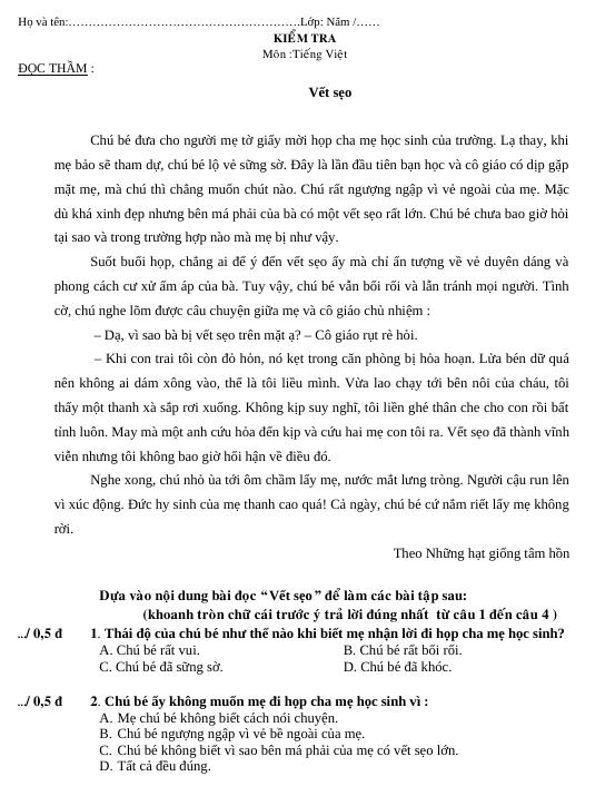 Bài Vết Sẹo