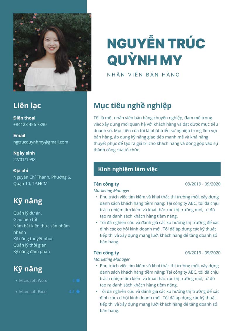 Cv It Mẫu