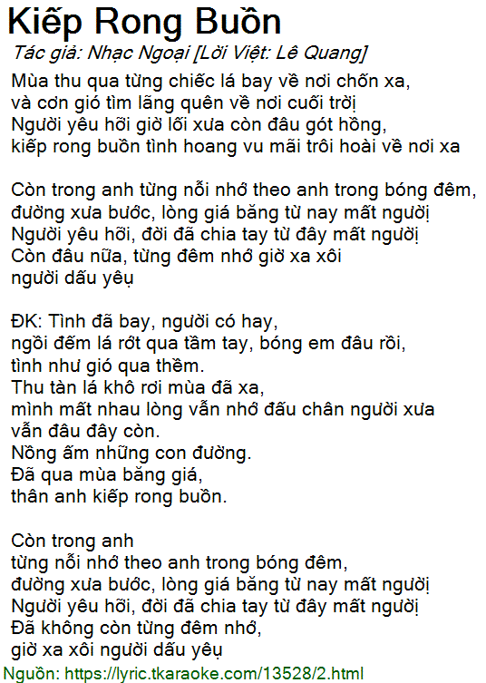Kiếp Rong Buồn