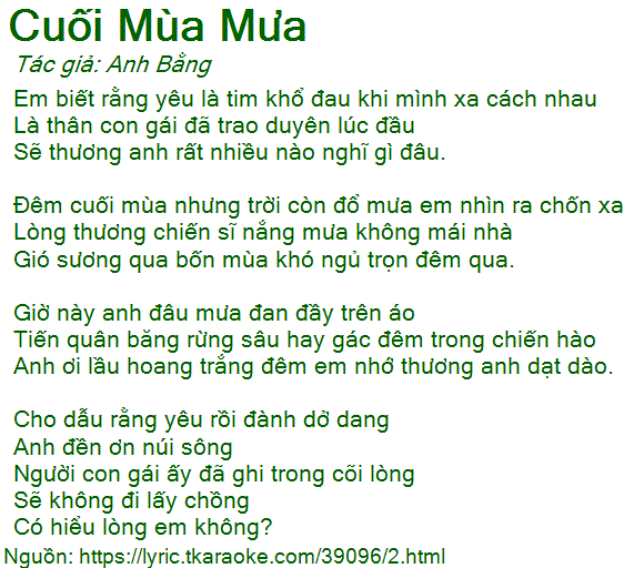 Mưa Cuối Mùa
