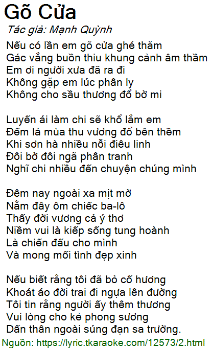 Nhạc Gõ Cửa