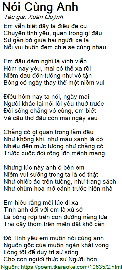 Nói Cùng Anh