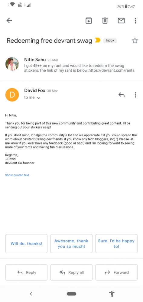 Still Not Received