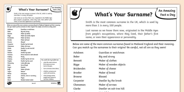 What's Your Surname