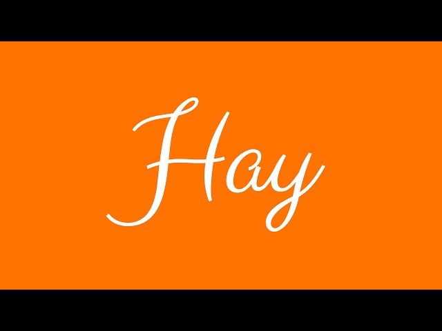 Writing Hay Writting